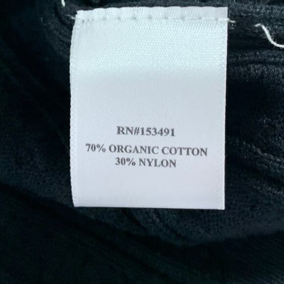 Hope & Henry L NEW Women Flutter Sleeve Sweater Top Black Pointelle - Picture 9 of 9